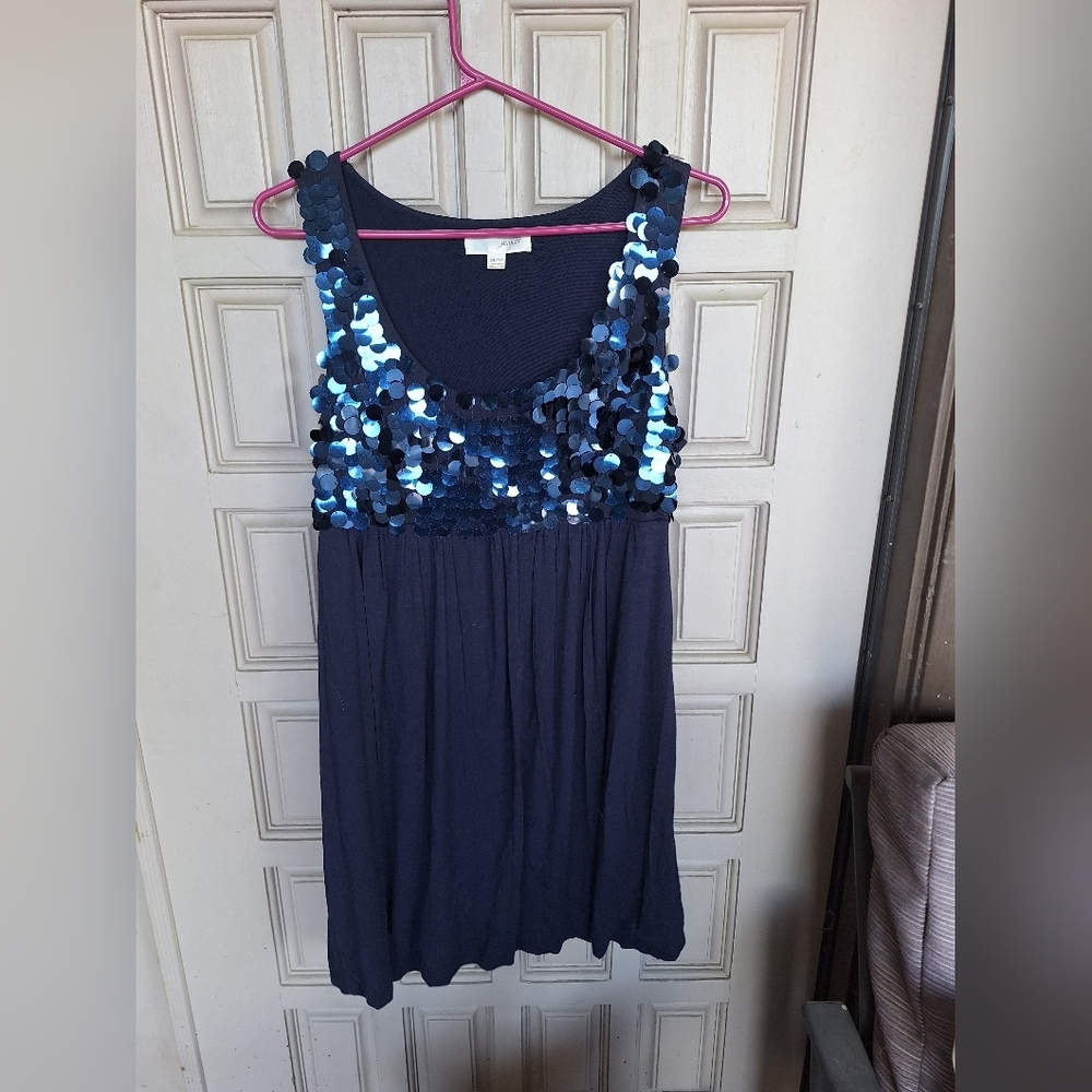 Faith21 Balloon Skirt Navy Sequin Mini Dress SzXL/TG Sleeveless Scoop Neck 2Cute